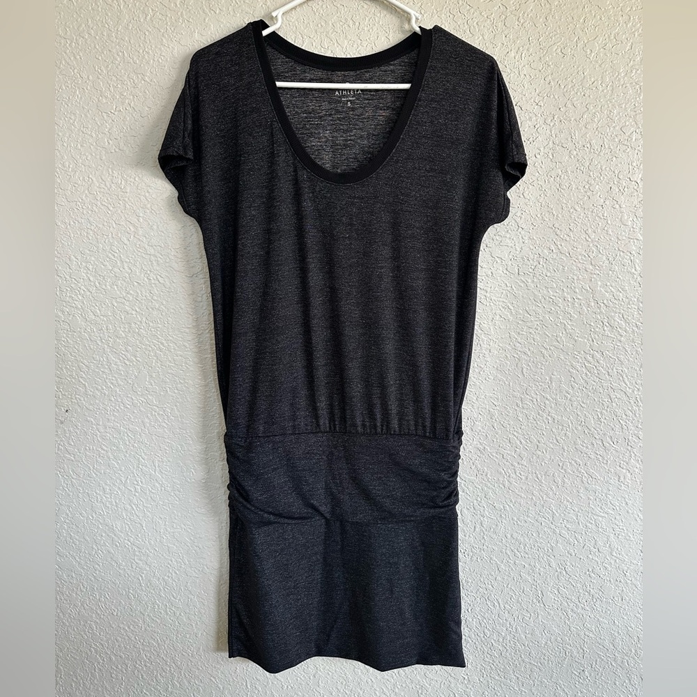 Athleta gray/black Short Sleeve T-shirt dress, excellent condition!